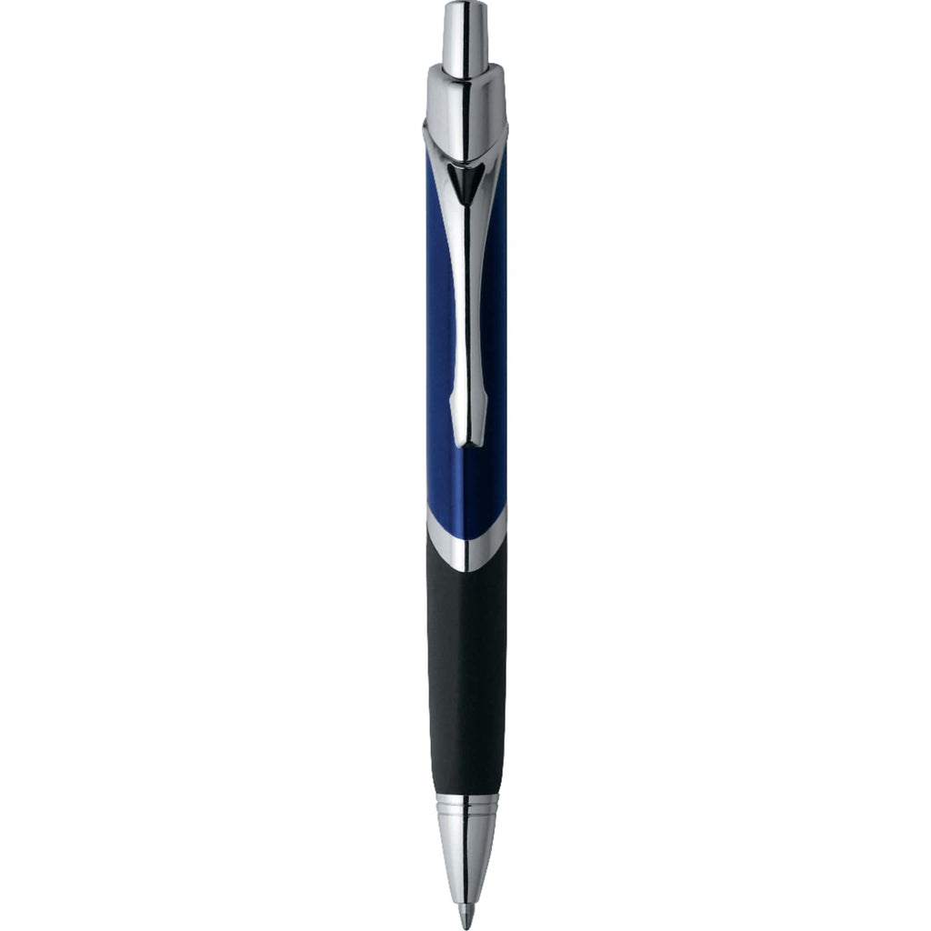 SoBe Triangular Ballpoint Pen with Chrome Trim Laser Engraving - Blue w/Silver Trim - Photo 3