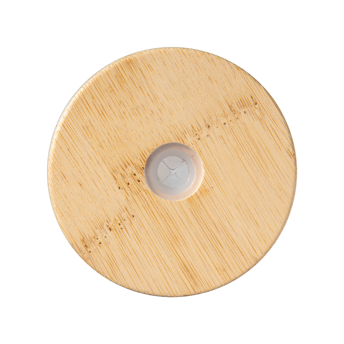 Soda Lime Glass Can with Bamboo Lid, 17 oz - Clear - Lid
