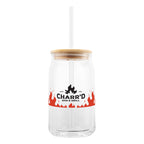Soda Lime Glass Can with Bamboo Lid, 17 oz - Clear - Wrap