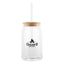 Soda Lime Glass Can with Bamboo Lid, 17 oz - Silk Screen