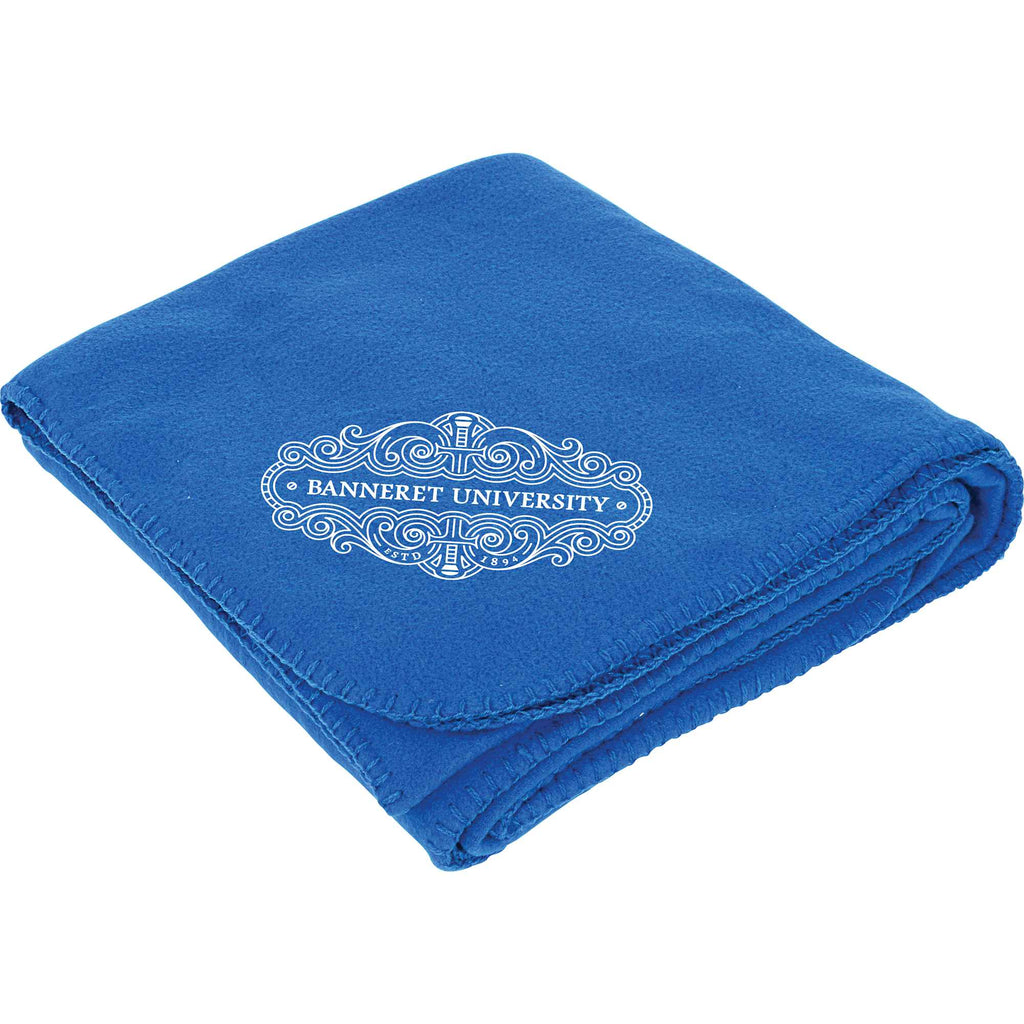 Soft Fleece Blanket in Five Colors, 50 x 60 Inches Full Color - Blue - Front