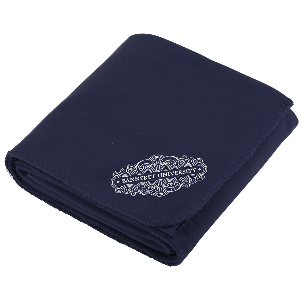 Soft Fleece Blanket in Five Colors, 50 x 60 Inches Full Color - Navy - Front