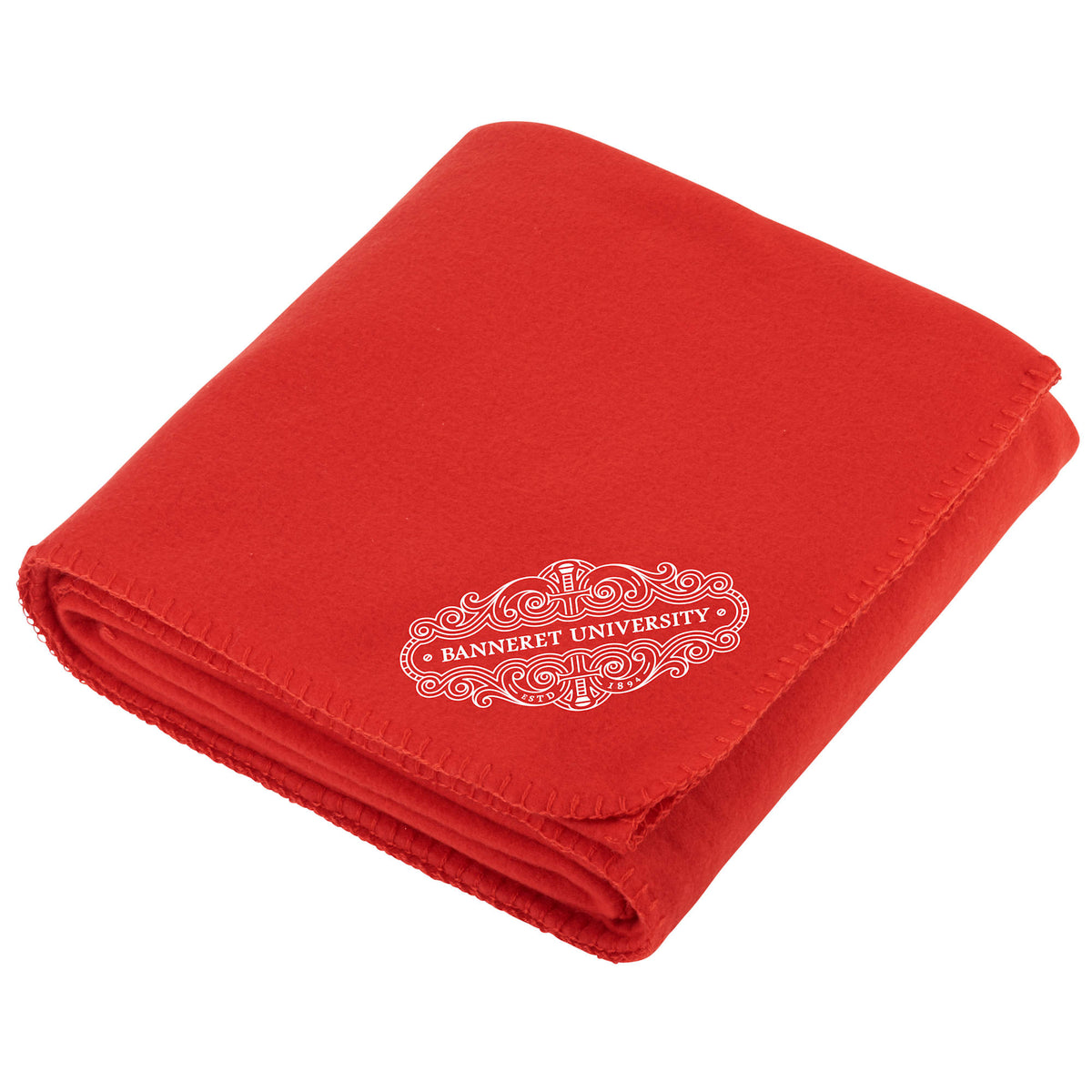 Soft Fleece Blanket in Five Colors, 50 x 60 Inches Full Color - Red - Front