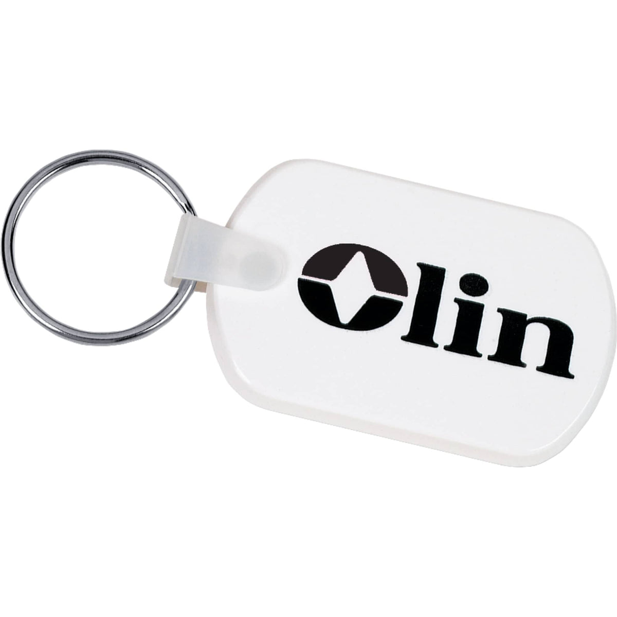 Soft PVC Key Tag, Rectangular - White - Photo
