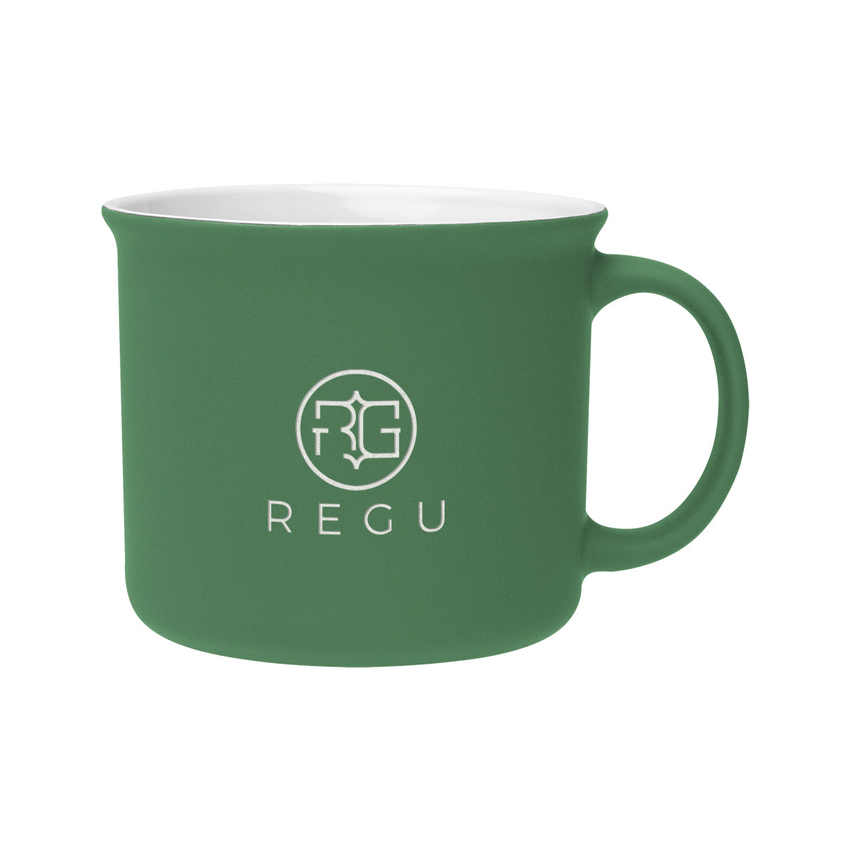 Soft Touch Campfire Mug, 15 oz Laser Engraving - Green - Laser