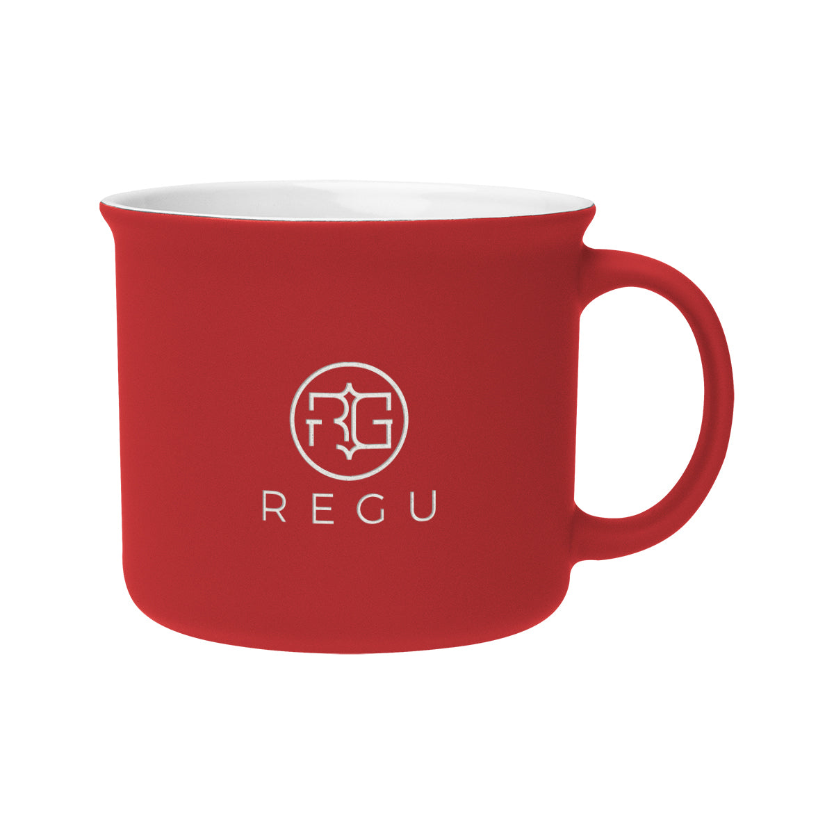 Soft Touch Campfire Mug, 15 oz Laser Engraving - Red - Laser