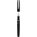 SoHo Rollerball Pen with Rubberized Finish Laser Engraving - Black - Front 2