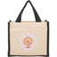 Sol Jute Panel Gift Tote in Recycled Cotton, 8 oz - Black - Front