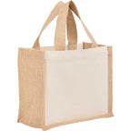 Sol Jute Panel Gift Tote in Recycled Cotton, 8 oz - Natural - Right Angle