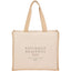 Sol Jute Panel Shopper Tote in Recycled Cotton, 10 oz Embroidery - Natural - Front