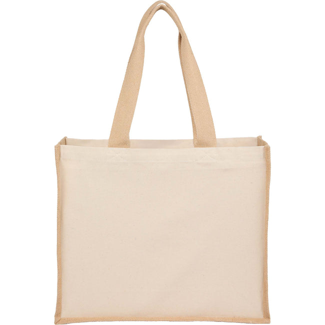 Sol Jute Panel Shopper Tote in Recycled Cotton, 10 oz Embroidery