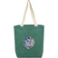 Sol Jute Shopper Tote with Cotton Handles Embroidery - Green - Front