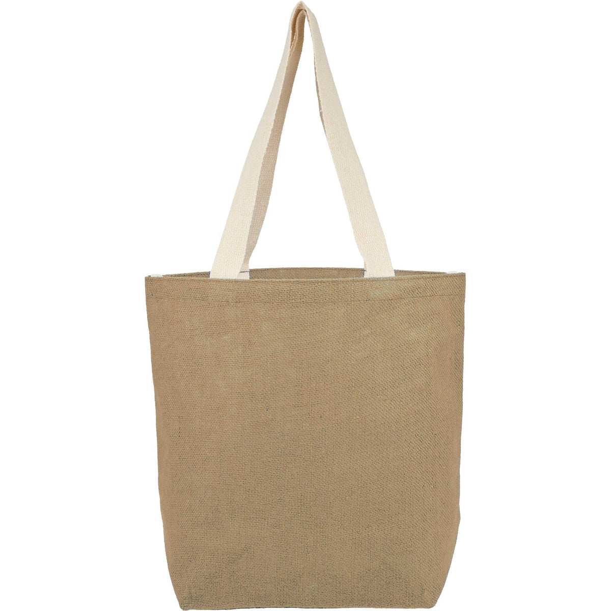 Sol Jute Shopper Tote with Cotton Handles Embroidery - Natural - Back