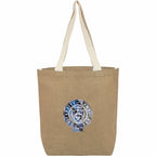 Sol Jute Shopper Tote with Cotton Handles Embroidery - Natural - Front