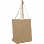 Sol Jute Shopper Tote with Cotton Handles Embroidery - Natural - Right Angle