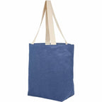 Sol Jute Shopper Tote with Cotton Handles Embroidery - Navy - Left Angle