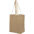 Sol Jute Shopper Tote with Cotton Handles - Natural - Left Angle