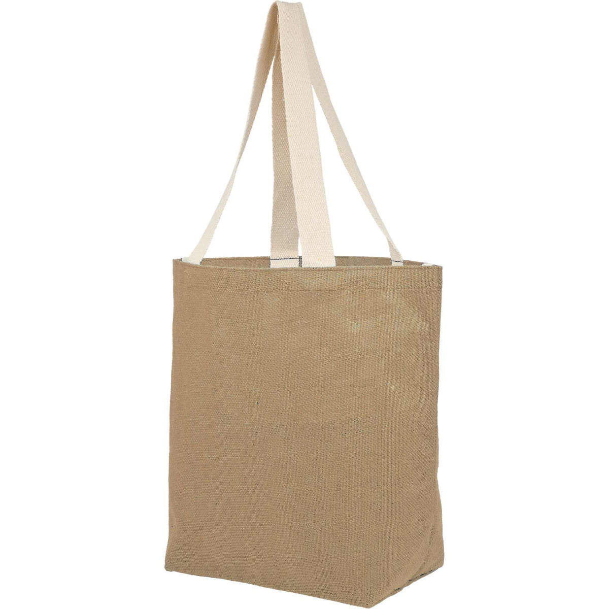 Sol Jute Shopper Tote with Cotton Handles - Natural - Left Angle