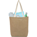 Sol Jute Shopper Tote with Cotton Handles - Natural - Propped