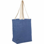 Sol Jute Shopper Tote with Cotton Handles - Navy - Right Angle
