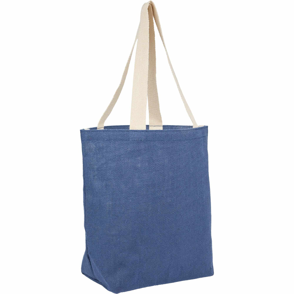 Sol Jute Shopper Tote with Cotton Handles - Navy - Right Angle