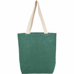 Sol Jute Shopper Tote with Cotton Handles Transfer - Green - Back