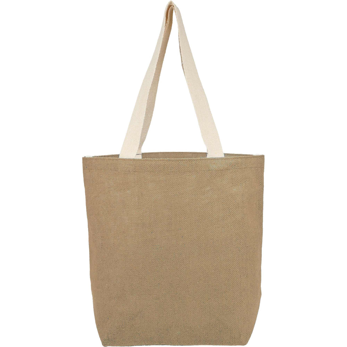 Sol Jute Shopper Tote with Cotton Handles Transfer - Natural - Back