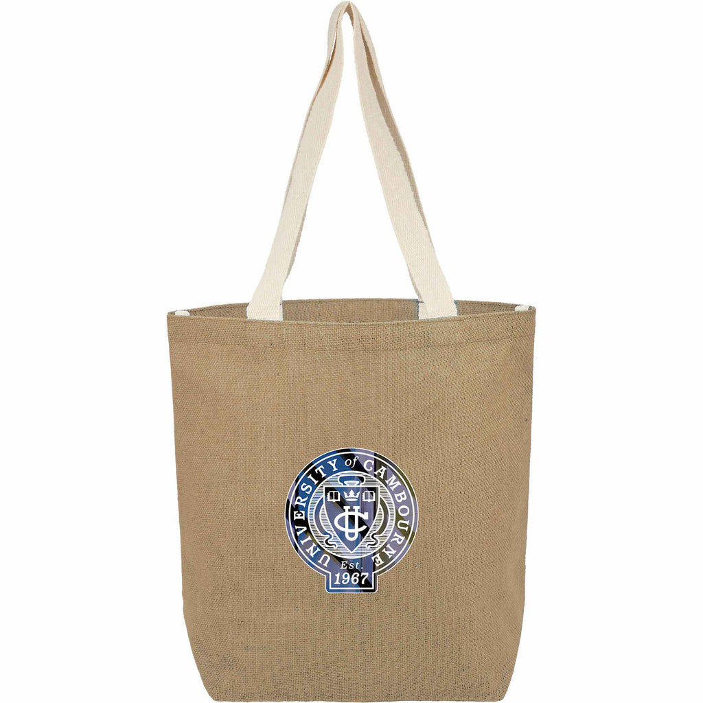 Sol Jute Shopper Tote with Cotton Handles Transfer - Natural - Front