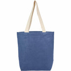 Sol Jute Shopper Tote with Cotton Handles Transfer - Navy - Back