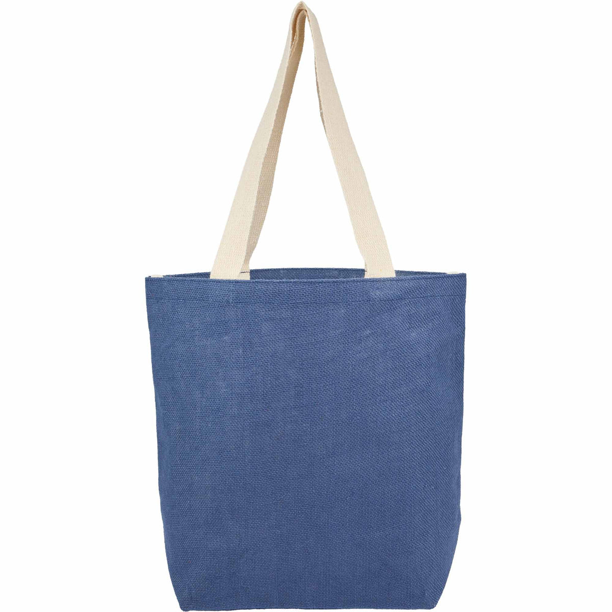 Sol Jute Shopper Tote with Cotton Handles Transfer - Navy - Back