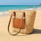 Solana Tote Bag in Hyacinth Grass - Lifestyle_Deboss