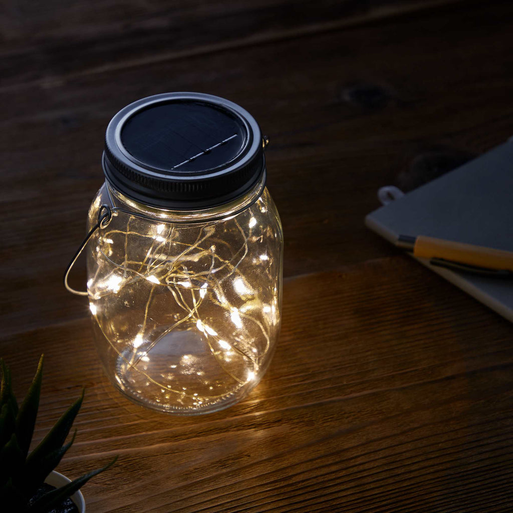 Solar Mason Jar Light - Clear - Right Angle 2