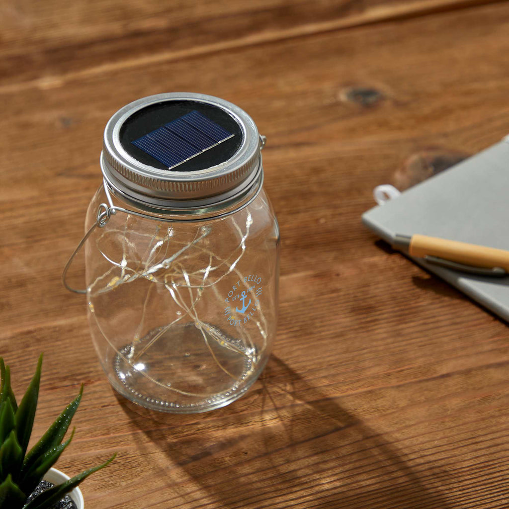 Solar Mason Jar Light - Clear - Right Angle
