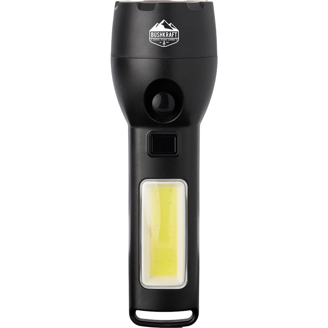 Solar Rechargeable Flashlight with COB Side Light, 130 Lumens