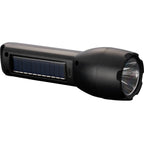 Solar Rechargeable Flashlight with COB Side Light, 130 Lumens - Black - Left Angle 4