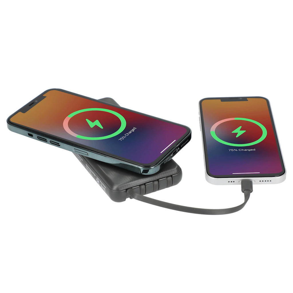 Solekick Magnetic Wireless Power Bank, 10,000 mAh 15W Full Color - Dark Gray - Right Angle 4