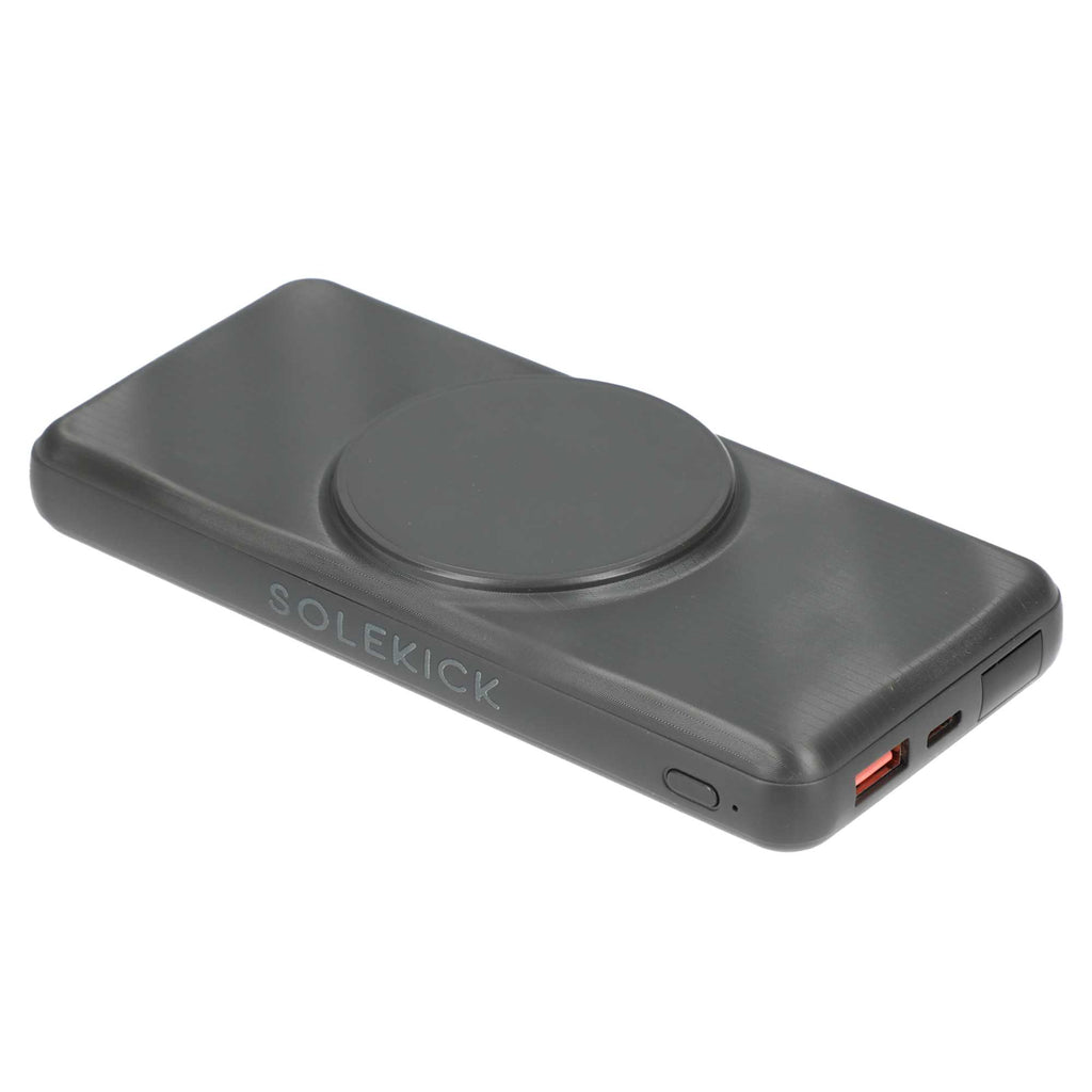 Solekick Magnetic Wireless Power Bank, 10,000 mAh 15W Full Color - Dark Gray - Right Side 2