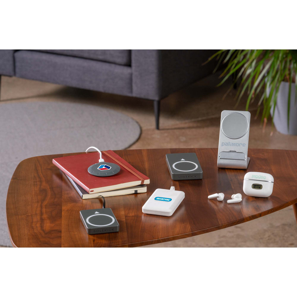 Solekick Wireless Earbuds with LED Battery Display - White - Front Solekick