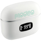 Solekick Wireless Earbuds with LED Battery Display - White - Right Angle