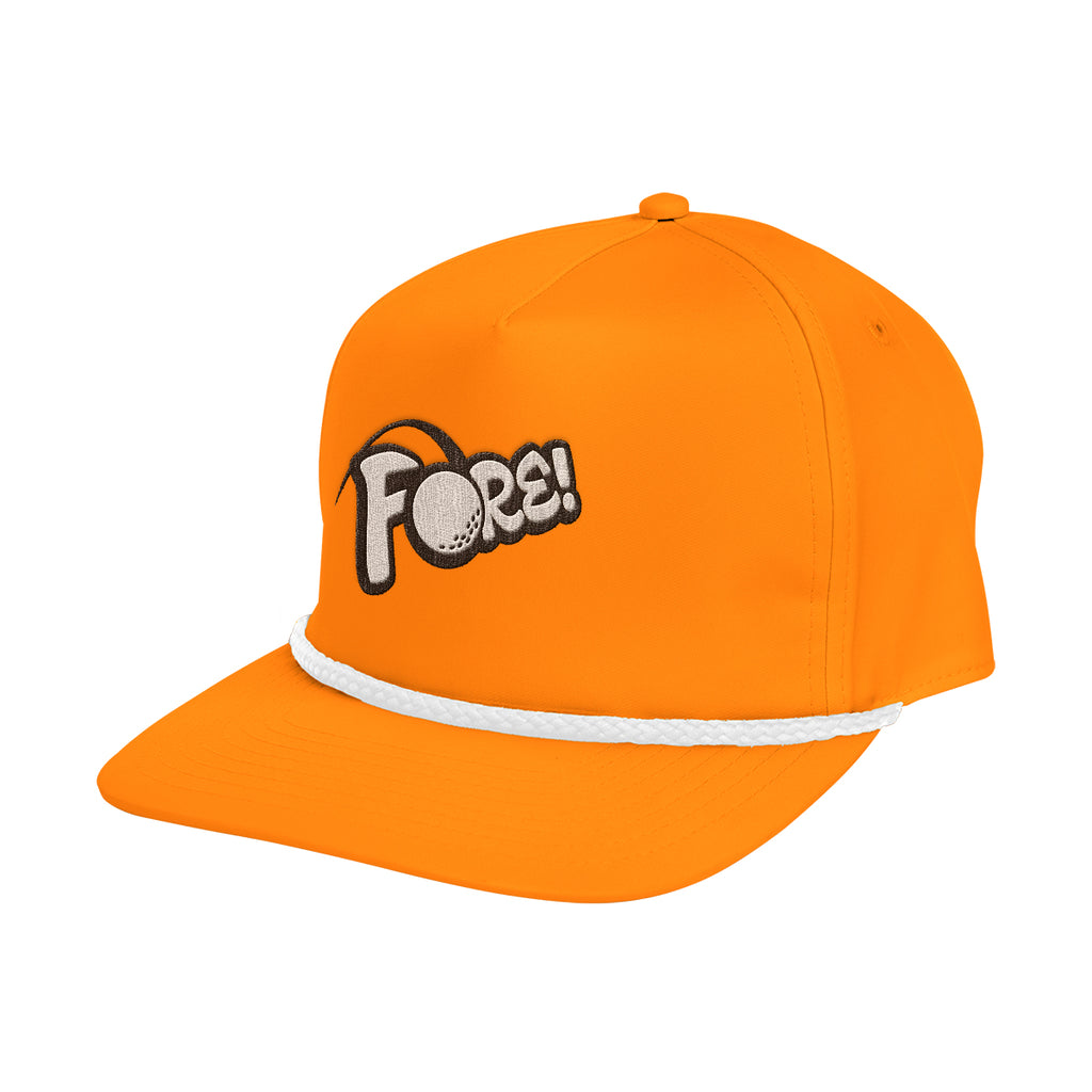 Solid Rope Cap, Stroke Play - White - Embroidery