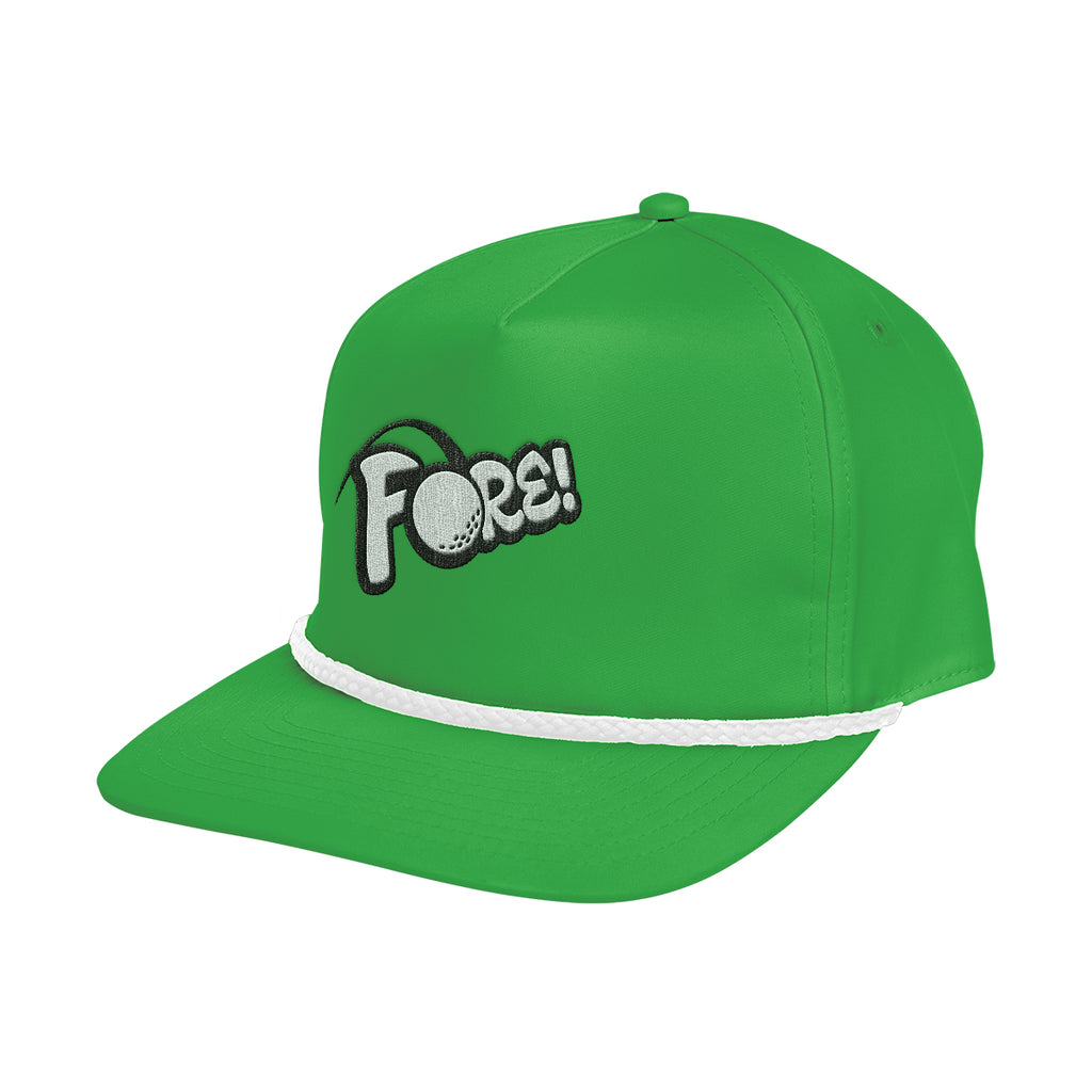 Solid Rope Cap, Stroke Play - White - Embroidery
