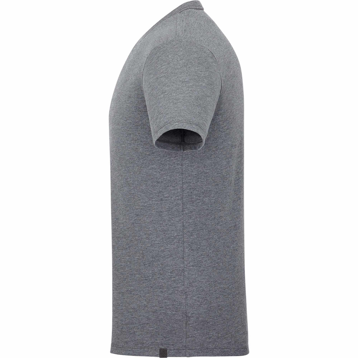 Somoto Eco Crew Neck Tee in Recycled Poly Cotton for Men Transfer - Heather Charcoal - Left Side