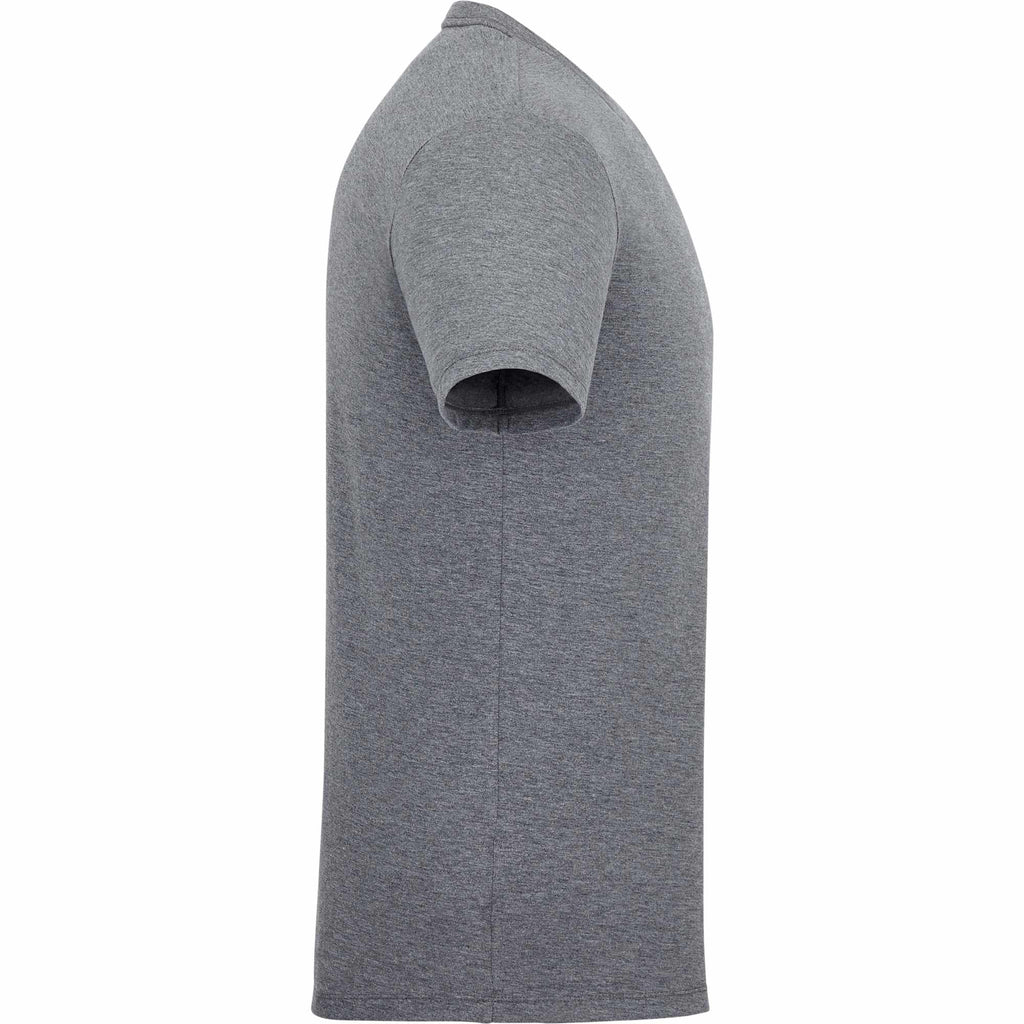 Somoto Eco Crew Neck Tee in Recycled Poly Cotton for Men Transfer - Heather Charcoal - Right Side