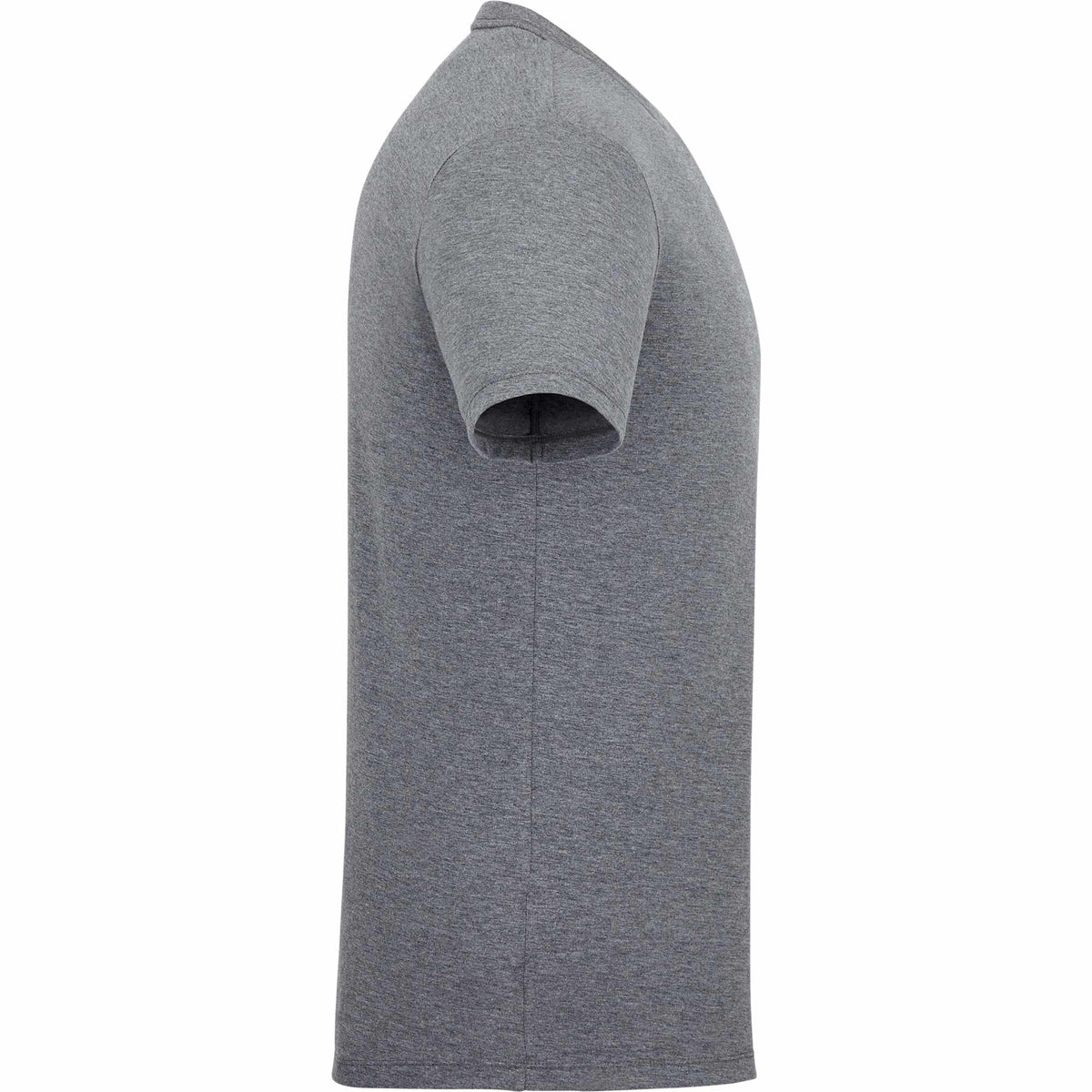 Somoto Eco Crew Neck Tee in Recycled Poly Cotton for Men Transfer - Heather Charcoal - Right Side