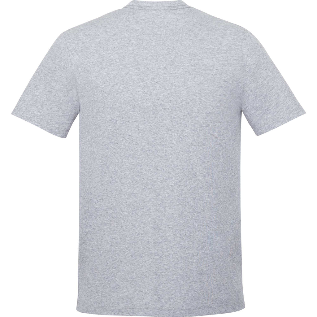 Somoto Eco Crew Neck Tee in Recycled Poly Cotton for Men Transfer - Heather Grey - Back