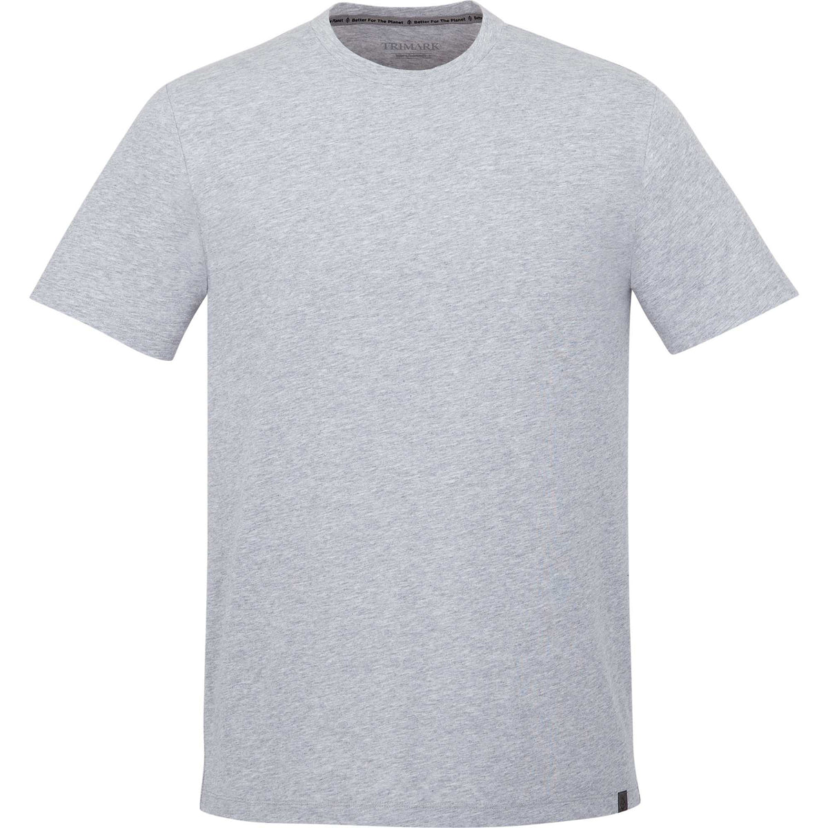 Somoto Eco Crew Neck Tee in Recycled Poly Cotton for Men Transfer - Heather Grey - Front