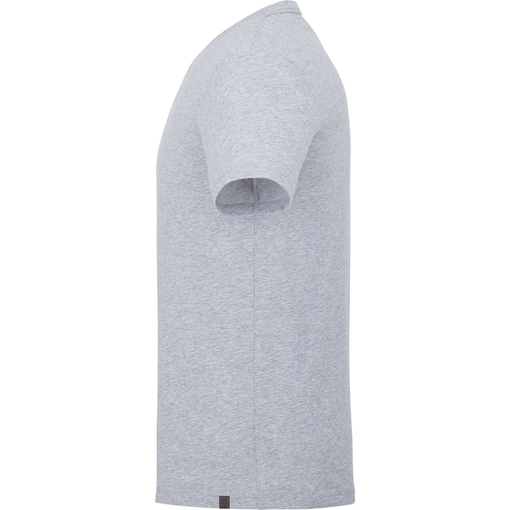 Somoto Eco Crew Neck Tee in Recycled Poly Cotton for Men Transfer - Heather Grey - Left Side