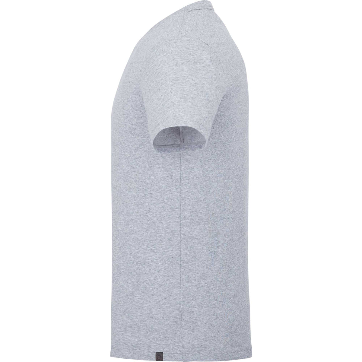 Somoto Eco Crew Neck Tee in Recycled Poly Cotton for Men Transfer - Heather Grey - Left Side