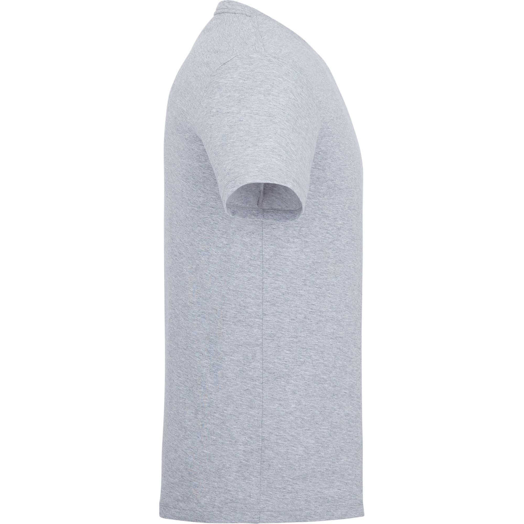 Somoto Eco Crew Neck Tee in Recycled Poly Cotton for Men Transfer - Heather Grey - Right Side