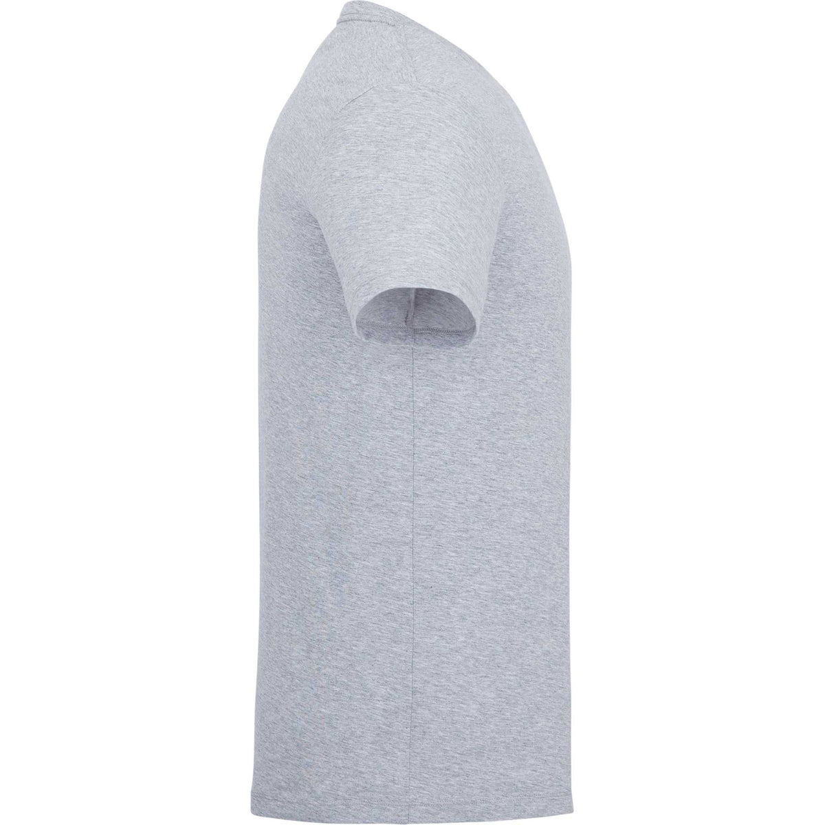 Somoto Eco Crew Neck Tee in Recycled Poly Cotton for Men Transfer - Heather Grey - Right Side